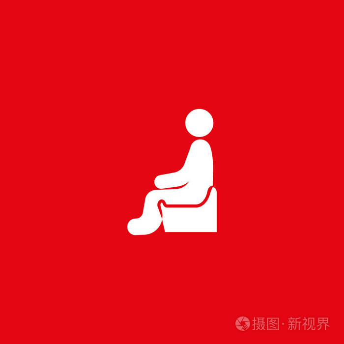 男性化身坐在椅子上平面图标矢量插图