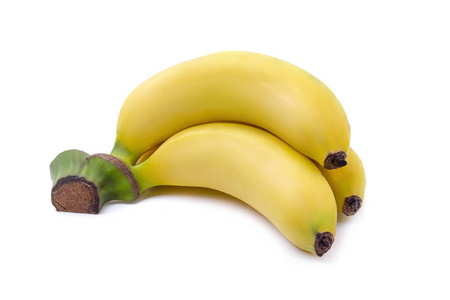 白色背景下分离的一束香蕉