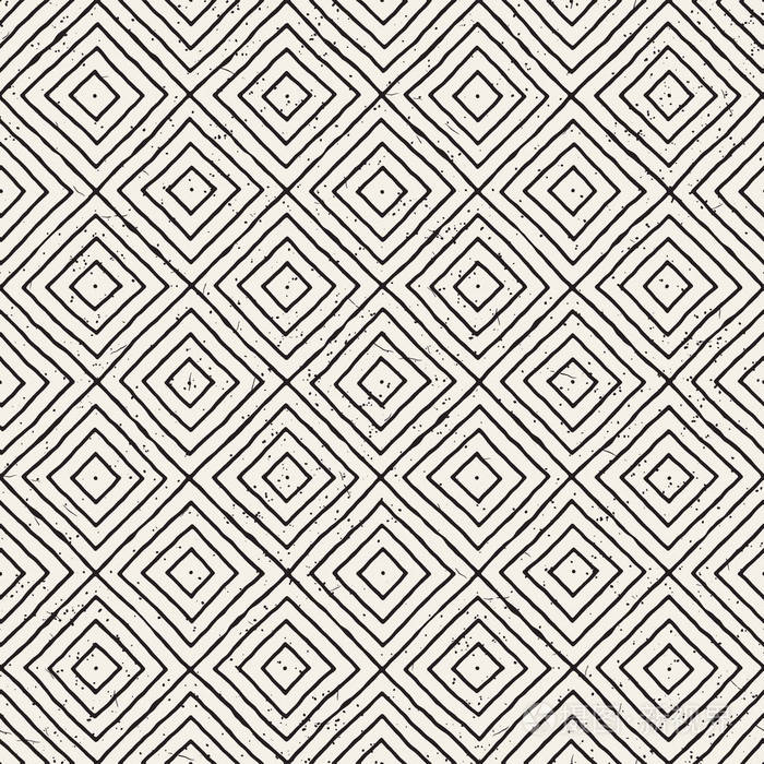 手绘无缝重复图案与线条平铺粗糙的写意墨刷背景纹理