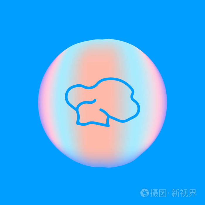 厨师帽平面图标矢量插图