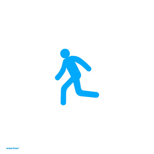 跑步男子简单图标的轮廓