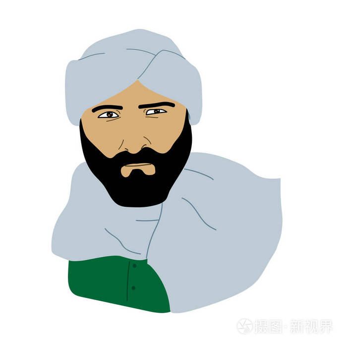 阿拉伯男人脸图像矢量图图图图人头像图