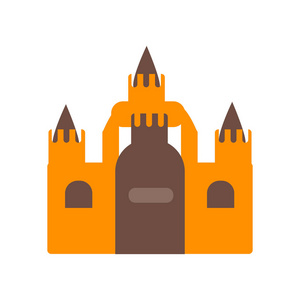 城堡图标矢量隔离白色背景城堡透明标志彩色魔术符号