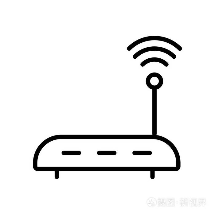 矢量隔离在白色背景互联网调制解调器透明标志线性和笔画元素轮廓风格