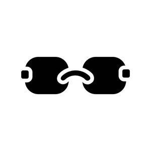 眼镜图标矢量隔离白色背景眼镜透明标志黑色时尚符号