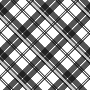 黑白织物纹理检查格子花纹无缝图案.矢量插图照片