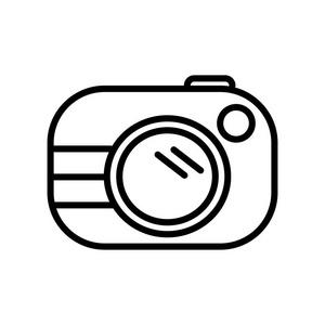 大照片相机图标矢量隔离在白色背景大照片相机透明标志线性和笔画元素