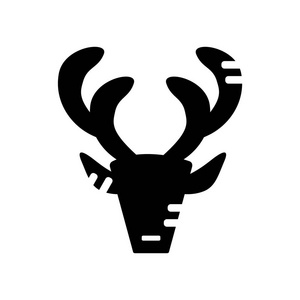 鹿图标矢量隔离白色背景鹿透明标志黑色时尚符号