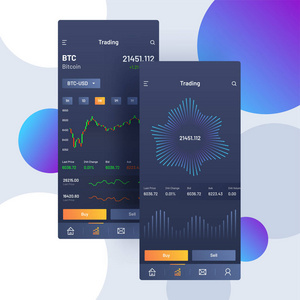 加密货币交易和交换UI或UX概念的移动应用程序。