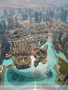 迪拜阿联酋。 从Burj Khalifa高度的鸟瞰图