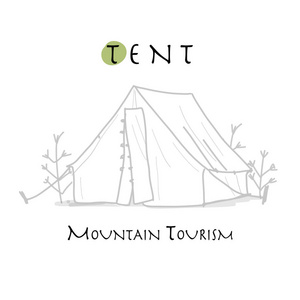 野营帐篷为旅游业, 剪影为您的设计照片