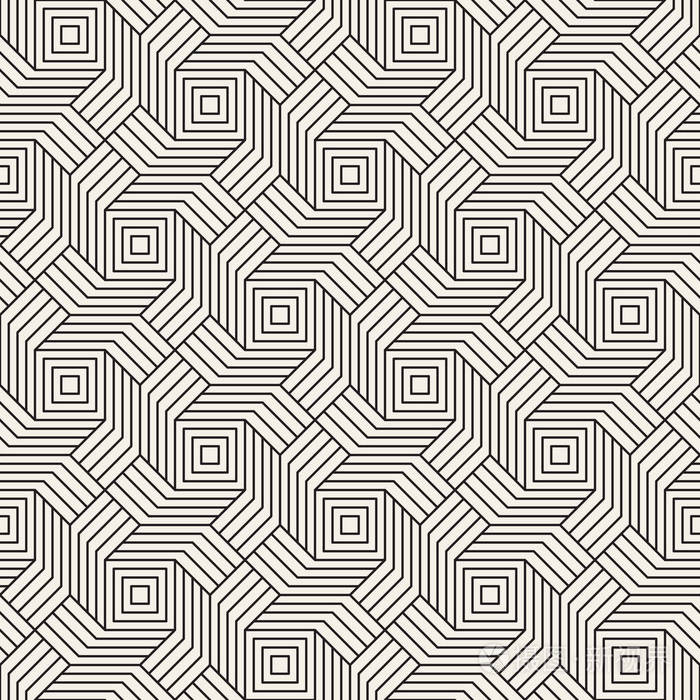 矢量无缝图案.现代时尚抽象质感.从条纹元素重复几何瓷砖