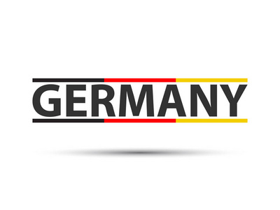 彩色符号与德国三色隔离在白色背景,德国制造,简单的德国图标,矢量