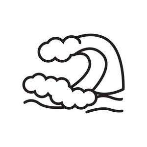 洪水逃生白色背景下的海啸图标矢量符号和符号隔离照片