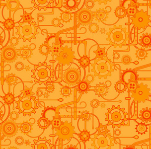 小孩玩具概念上工业无缝背景与齿轮车轮无缝矢量机械图案纹理