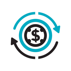 投资图标符号与符号的回归插画