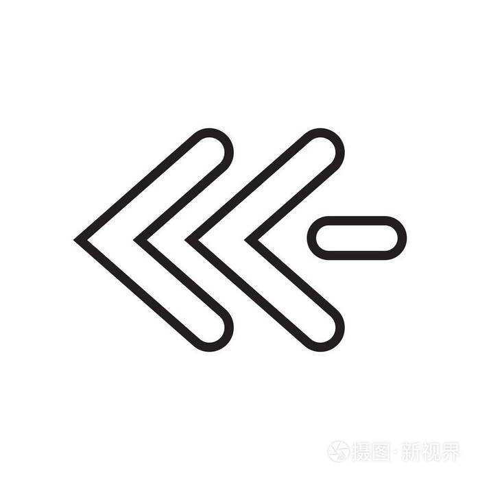 在白色背景上分离的箭头图标矢量符号和符号