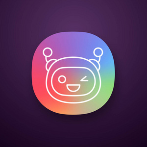 眨眼机器人表情应用图标.照片