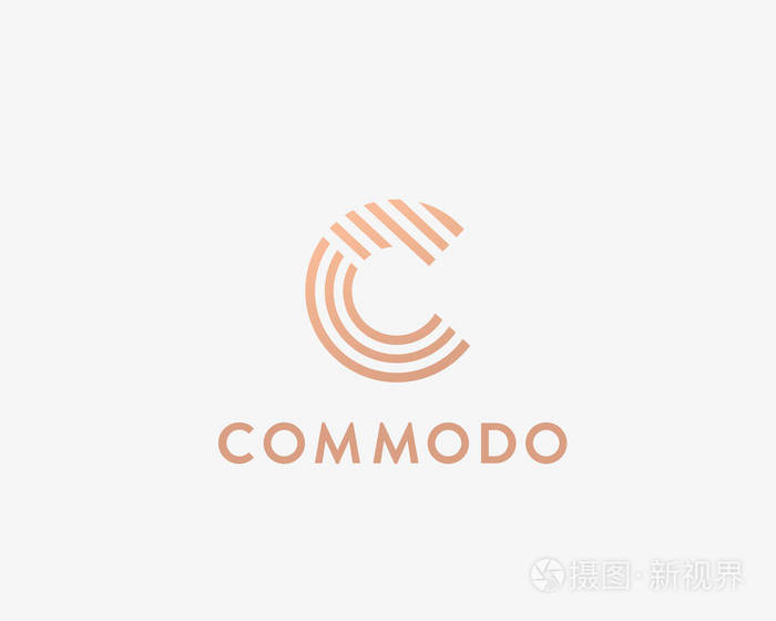 字母c 矢量线标志设计.创意简约标识图标符号