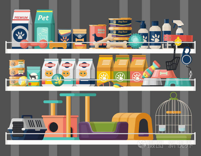 宠物商店或商店陈列用动物食物