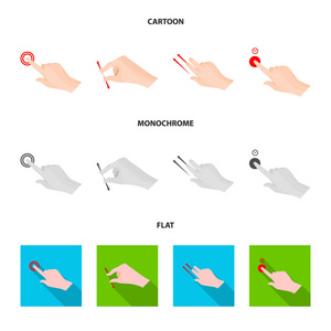 触摸屏和手标识的孤立对象。网络触摸屏和触摸股票符号集