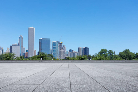 芝加哥现代城市景观的空旷地带图片