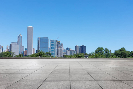 芝加哥现代城市景观的空旷地带图片