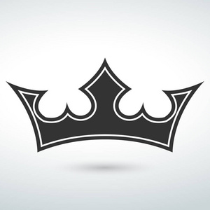 皇冠图标隔离向量上的白色背面图标。