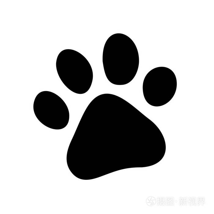 爪印 标志 矢量图 孤立矢量插图 白色背景上的黑色 eps插图.