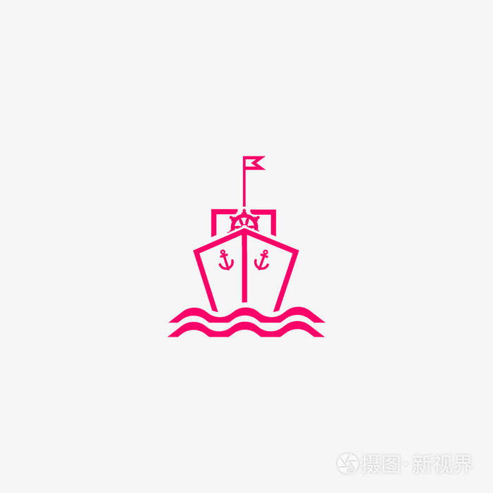 船平图标矢量插图