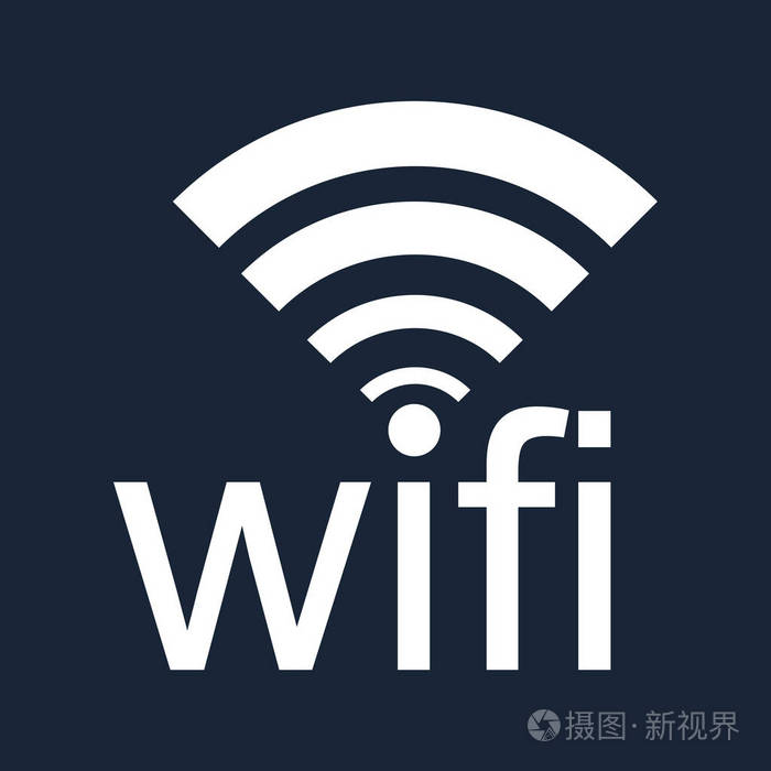 蓝色背景上的WIFI图标独立矢量。