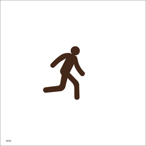 跑步男子简单图标的轮廓