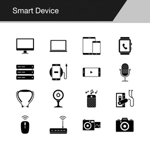 智能设备图标。 设计用于演示，平面设计，移动应用，网页设计，信息图表。 矢量图。