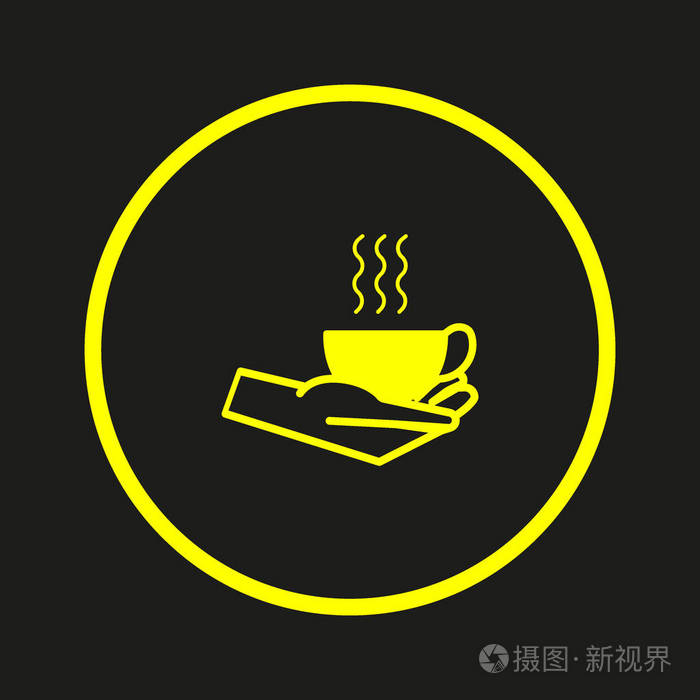 美味的热杯咖啡或茶矢量插图