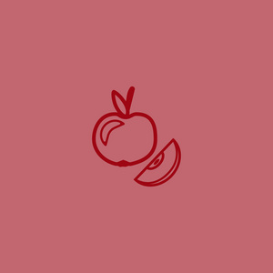 彩色美味苹果矢量插图