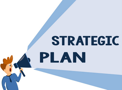 显示战略计划的文本符号。概念照片定义策略和决策的过程