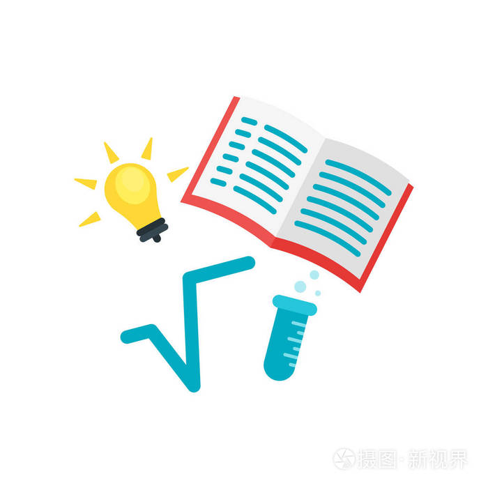 白色backgrou 上的知识图标矢量符号与符号分离