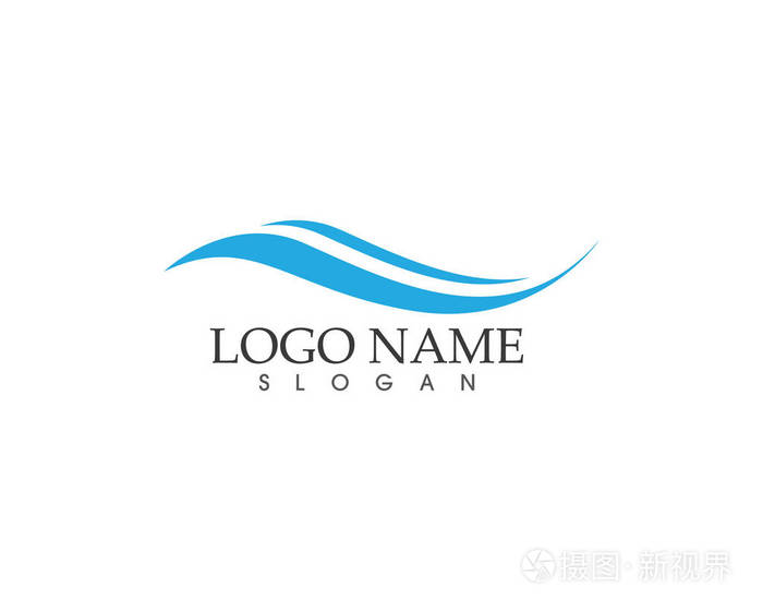 波浪标志矢量模板