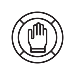 停止图标矢量符号和符号在白色背景上隔离, 停止徽标概念照片