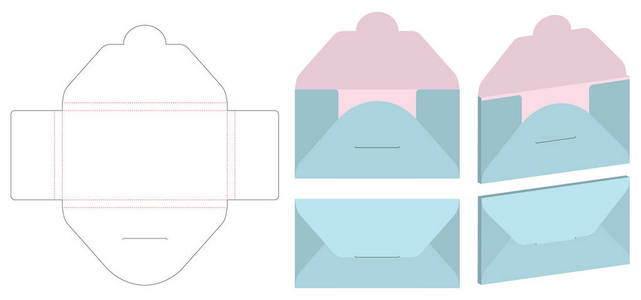 信封模切模拟模板矢量图片