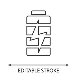 白色背景电池充电线性图标