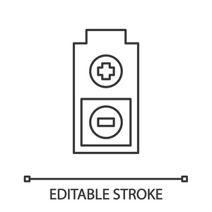 电池有正负号线性图标。