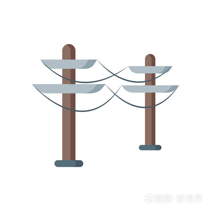 白色bac 上的电塔图标矢量符号与符号分离插画-正版