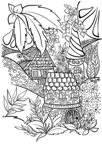 简单黑白画房子图片-简单黑白画房子素材-简单黑白画房子插画-摄图新