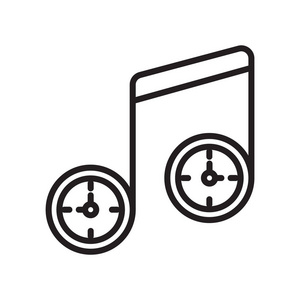 音乐图标矢量符号和符号在白色背景下被隔离, 音乐徽标概念