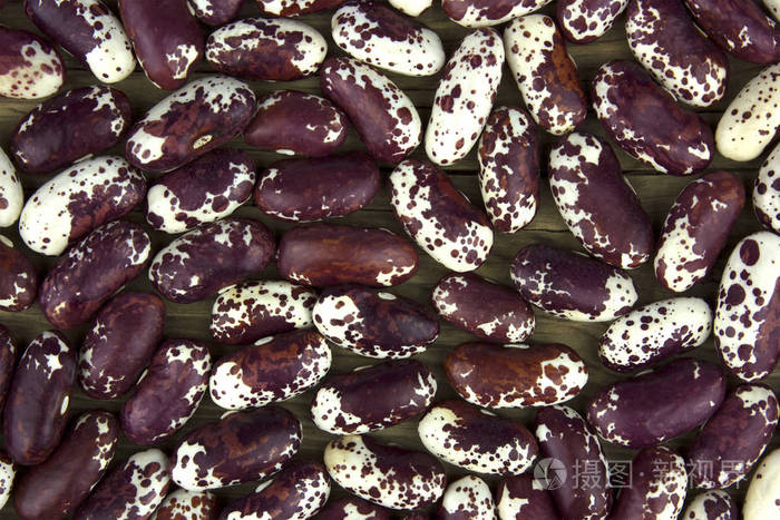 彩色haricotbean特写在背景顶部查看bean背景