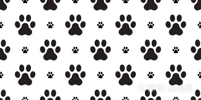狗爪无缝图案矢量法国斗牛犬孤立壁纸背景白色