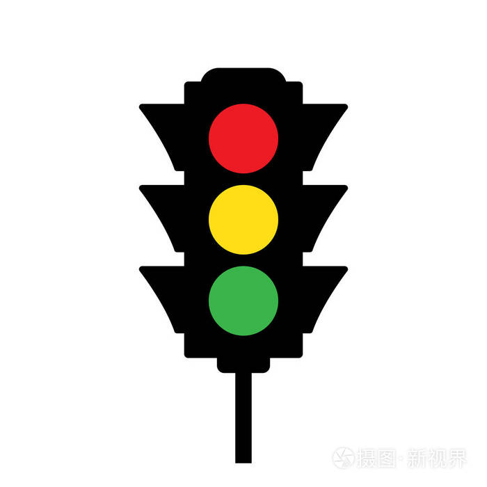 彩色交通灯图标矢量图
