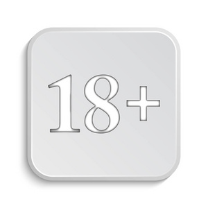 家长咨询18岁警告邮票与进度加载酒吧与照明18 加号图标白色背景下18