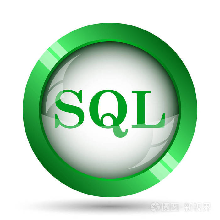 SQL图标。 白底上网按钮
